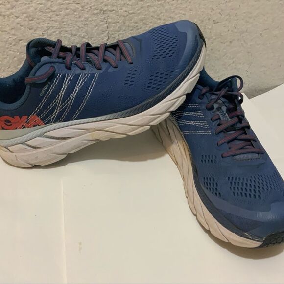 Hoka One One Clifton 6 Mens Size 9.5 Running Shoes Sneakers Blue 1102872 main image 5